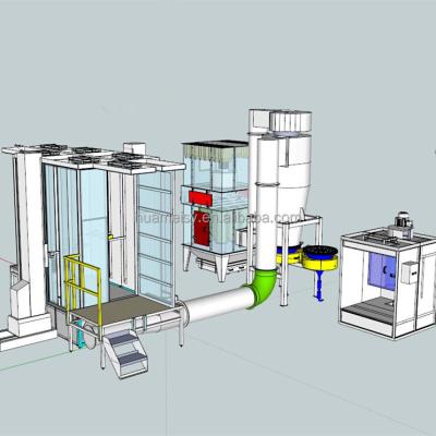 China SS304 stainless steel powder booth with mono-cyclone filter cartridge recovery system and for sale