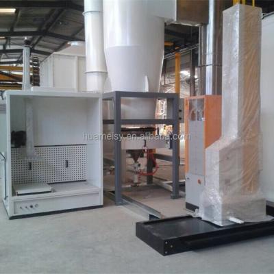 China SS304 PVC powder booth with mono-cyclone filter cartridge recovery system and for sale