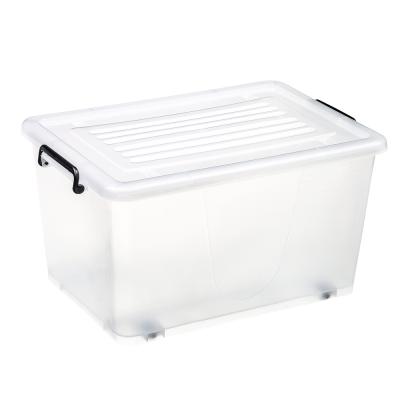 China Pinyaoo Daily Wholesale Clear Plastic Storage Household Storage 50l Container With Lid for sale