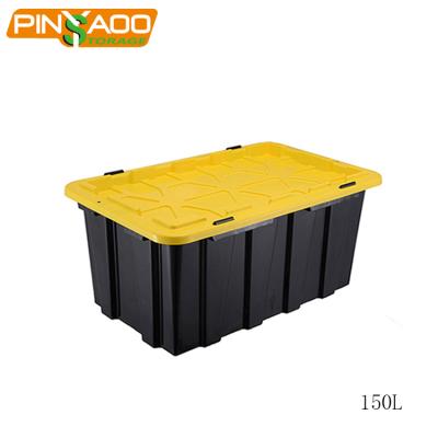 China Eco-friendly Customized All Size Black New Design Stackable 150l Plastic Waterproof Tool Boxes for sale