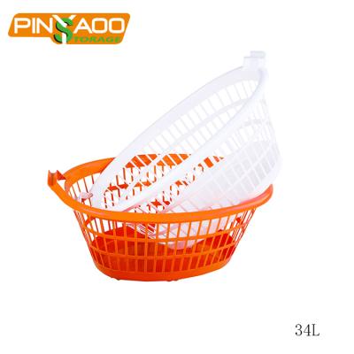 China Eco-friendly wholesale 34L good quality plastic stackable laundry basket for sale