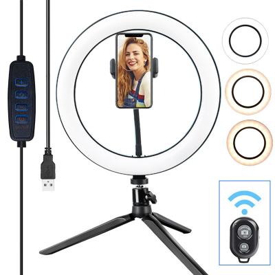 China Adjustable / Dimmable Video Photographic Equipment Lighting With Stand 200cm Tiktok Selfie Ringlight Led Tripod Makeup for sale