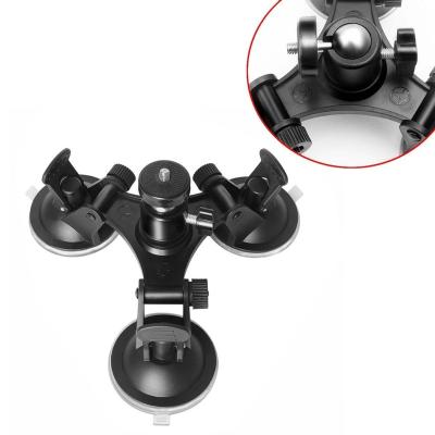 China Sports Action Camera Accessories 3 Leg Car Suction Cup Holder Triangle + Mini Tripod Head Adapter For All Action Sports Camera GP-33 for sale