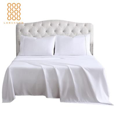 China Viable Wholesale Bulk Hotel Bed Linen 250TC Percale All Size White Hotel Quality Bedding for sale