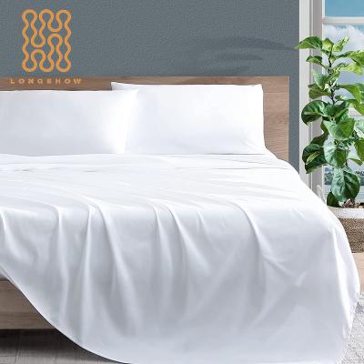 China 250TC 60% Cotton 40% Polyester Durable Professional Blend Hospitality Factory Hotel Hotel White Single Sheet 90x120inch for sale