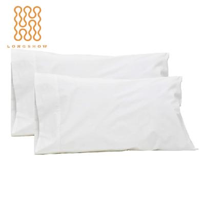 China Factory OEM Viable Custom White 100% Cotton Fabric Hotel Bed Linen Pillowcase Wholesale Bulk Large for sale