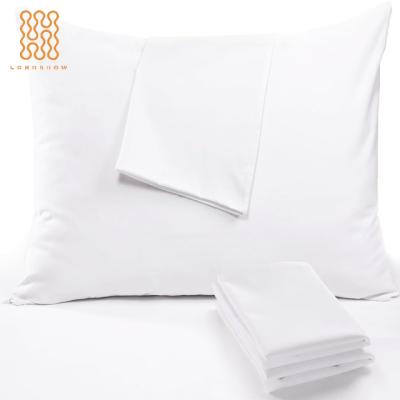 China T180 Collection Hotel Pillow Cases Standard Bulk White Pillowcases 50% Cotton 50% Sustainable Polyester / Queen Size 20