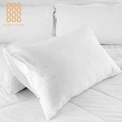 China Sustainable Wholesale T180 T200 Single Cotton / White Polycotton Hotel Pillow Cover With Zipper for sale