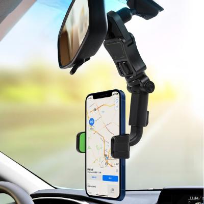 China New Adjustable Wholesale Multifunctional Universal Clip On GPS Navigation Car Rear View Mirror Rear Mount Cell Phone Mobile Support for sale