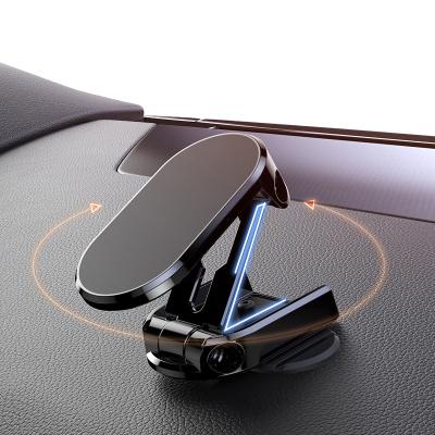 China 2022 Newest Adjustable Rotatable and Retractable Folding Magnetic Car Phone Holder Mounts to Curve Surface for sale