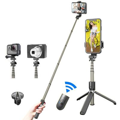 China L03 82cm 5 Level Invisible Stretch 3 Fold in Aluminum Alloy Adjustable Tripod Selfie Stick with Remote Shutter for Gopro for sale