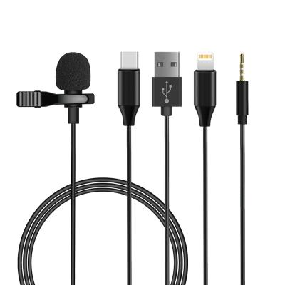 China Metal Lavalier Microphone 3.5mm Lavalier Detachable Folding Clip Mic Microphones For Conference for sale