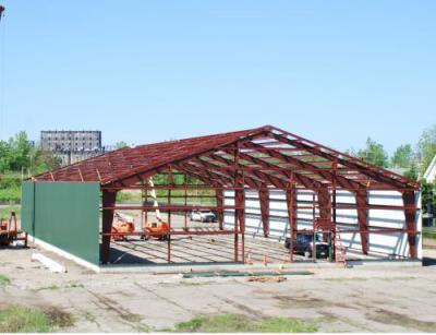 China Double Span Steel Building Frame , Industrial Steel Framed Buildings With H Type Columns / Beams for sale