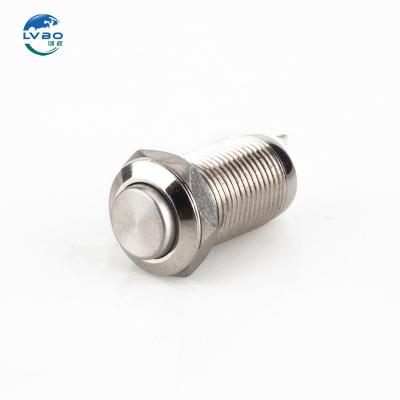 China LVBO Self-locking high button no light free metal button switch 12mm free sample electronic button switch LB10A-G10Z/S for sale