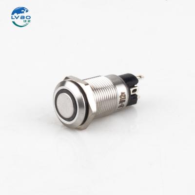 China LVBO Good Quality metal push button automation switches 12mm metal push button switch LB12B-P10Z/ER12V/N for sale