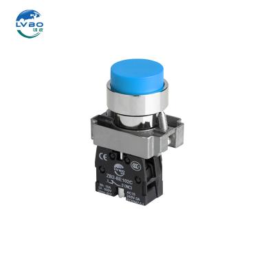 China Silver alloy LVBO xb2 series 22mm button switch  high touch 1NC/1NO  momentary push button switch for sale