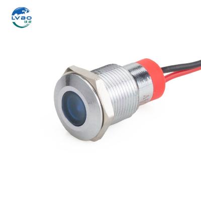 China Stainless Steel/chromium plated brass/Aluminum oxide LVBO 10mm 12mm 16mm 19mm 22mm Metal signal lamp 3V 5V 12V 24V 220v control panel led indicator light for sale