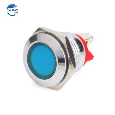 China Stainless Steel/chromium plated brass/Aluminum oxide LVBO 16 19 22mm  IP65/67 metal pilot light 12V Screw base series Indicator Lights LED pilot Light indicator for sale