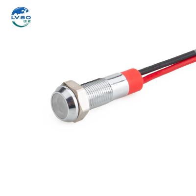 China Stainless Steel/chromium plated brass/Aluminum oxide LVBO 6mm IP65/67  waterproof Signal lamp  3V 5V 12V 24V 220v  indicator turn signal led tail lights for sale