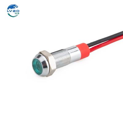 China Stainless Steel/chromium plated brass/Aluminum oxide LVBO Hot Sale 6mm waterproof IP65/67 3V 5V 12V 24V 220v  motorcycle indicator lights turn signal green red yellow blue white for sale