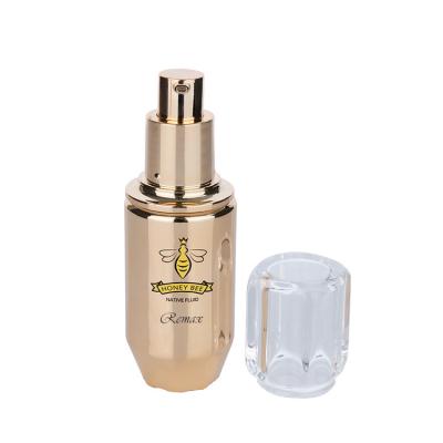 China 40ml Golden Cylinder Spray Bottle Glass Skincare Packaging For Cosmetic for sale