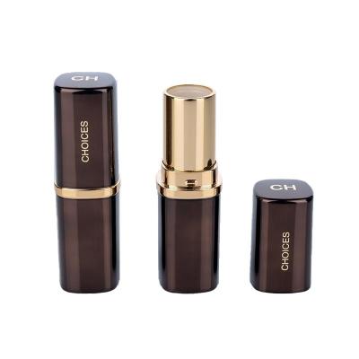 China 3.5g Brown Metallic Finish Lip Balm Tubes for sale