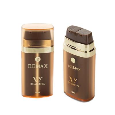 China 20ml Plastic Brown Rectangle Frosted With Brown Transparent Lid For Empty Perfume Bottle for sale