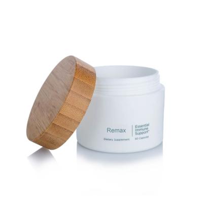 중국 100ml 백색 화장품 Bambu 병 Plastic Cream Jar With Bamboo Cover 100ml 백색 화장품 Bambu 병 판매용