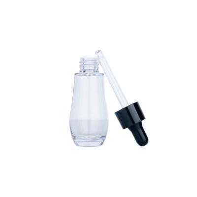 China 20/30ml Transparent Glass Clear Cylindrical Bottle With Golden/Black Drop For Cosmetic Glass Bottles for sale