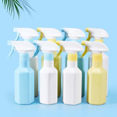 China 300ml/500ml White/Blue/Yellow Rectangle Smooth With White Pump For Spray Bottle for sale