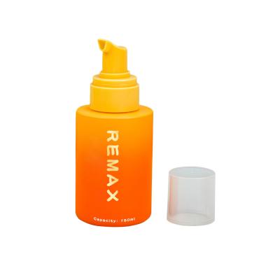 China 2024 New Design 150ml Portable Gradient Orange Color PET Foam Dispensing Bottle For Facial Cleaning for sale