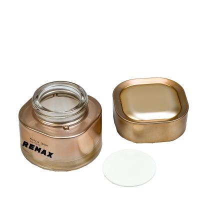 China Hot Sale 50g 40ml 100ml Gold-plated Gradient Glass Packaging Cream Jar Lotion Bottle Skin Care Set for sale