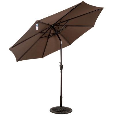 China Modern Hanging Parasol with Lights Spot Garden Umbrella with Tilt Adjustment Solar Light LED Outdoor Sunshade for sale