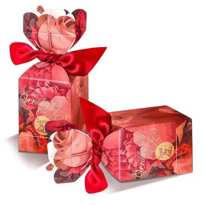 China Handmade Wedding Party Favor Candy Box Chocolate Packaging Boxes Baby Shower Birthday Paper Gift Bag With Card And Ribbon for sale