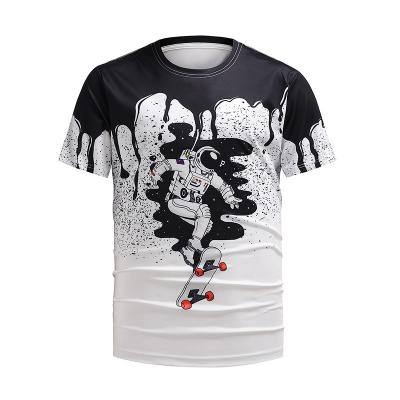 China Custom Anti-Shrink Plus Size White Polyester T Shirt Mens Round Neck Sport T-Shirt for sale