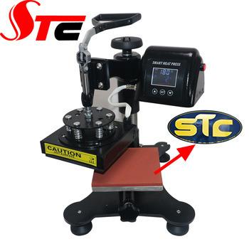 China Garment shops leather printing machine 5*5inch sublimation transfer machine logo printing machine for clothes for sale