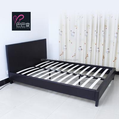 China Cheap Black Leather Soft Bed PU Queen Single Double King Size Bed Frame for sale