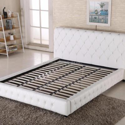 China Newest Ornate Design American Upholstered Royal Queen Size Luxury PU Bed Frame For Adult for sale