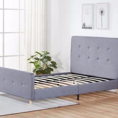 China New simple and natural design bedroom furniture fabric bed tufted for sale