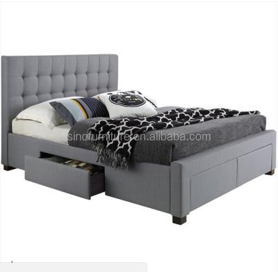 China Storage House Furniture Cotton Bed Design With Wooden Slats for sale