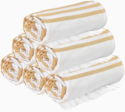 China Supplier 100% Genuine Cotton Disposable China Turkish Bath Towels Super Soft And Absorbent Fouta Hammam Beach Towels for sale