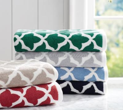 China Compressed Organic Cotton Marlo Jacquard Terry Bath Towels From China Supplier 100% for sale