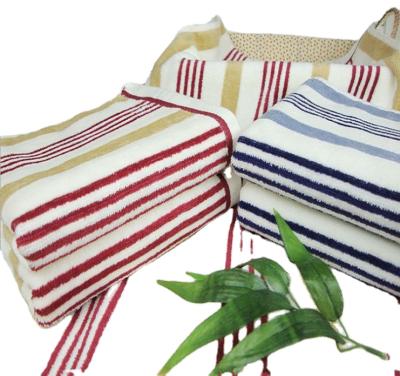 China China Supplier Hot Selling Disposable 100% Cotton Stripe Promotional Bath Towel for sale