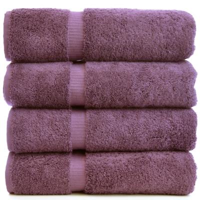 China Luxury Hotel and Spa Towel Soft and Absorbent 100% Cotton Bath Towel with Dobby Design Made in China - Set of 4 for sale