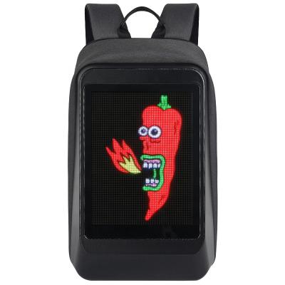 China Latest Waterproof USB High Resolution Smart Programmable Screen Display Led Backpack Bag With Light Up Billboard Walking Board for sale