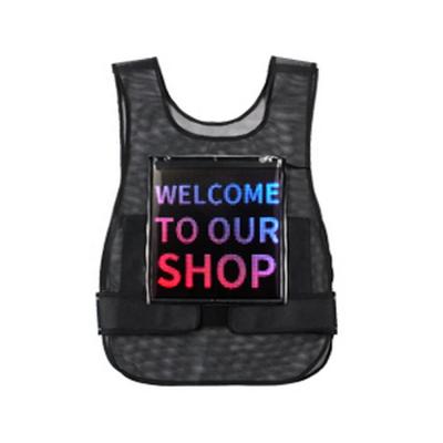 China SDK Connection Dynamic Programmable Wireless App Led Screen Animation Display Flexible Led Advertising Vest With Wearable Jacket for sale