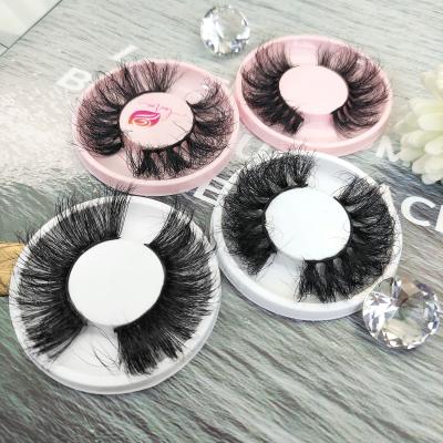 China Mink Lashes 25mm Fluffy Fluffy Curly Soft Tapered Faux Mink Lashes Custom Wholesale Private Label Lashes Box Packaging for sale