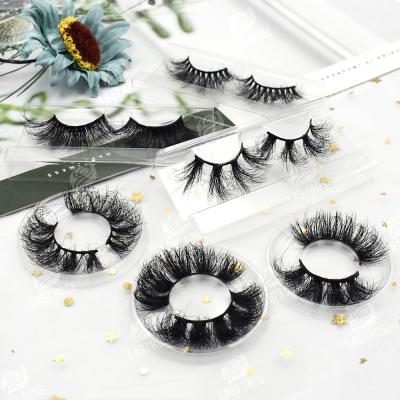 China Custom Wholesale Thick Logo Box Lashes Strips Private Label Box Sellers 25mm Real Mink Eyelashes for sale