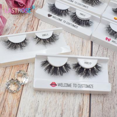 China Hot Sale Thick Mink Eyelashes Wispy Shape Custom Logo Vegan Band Whips Eyelash Wholesale Seller for sale