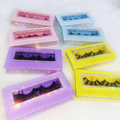 China Thick custom logo printed eyelash packaging box glitter private label lashes holographic lashes boxes for sale